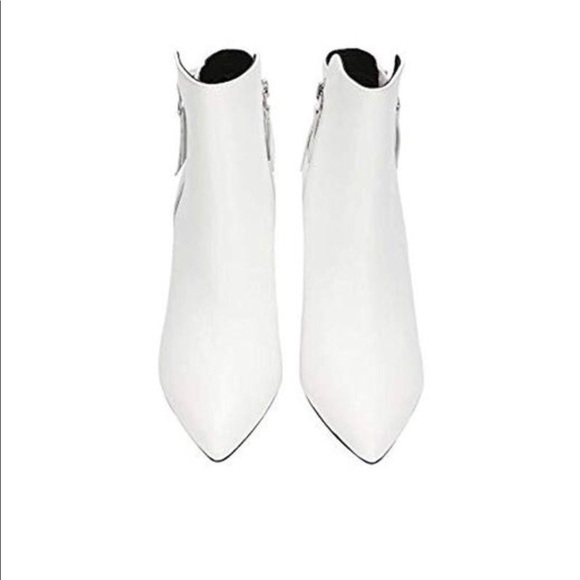 Kenneth Cole White Leather Booties 7 - Picture 6 of 8